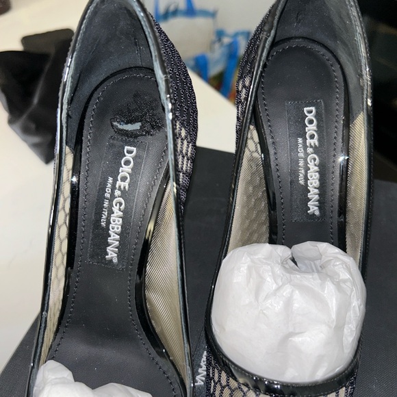 Dolce & Gabbana Black and Gold Stiletto Heels - Picture 2 of 16